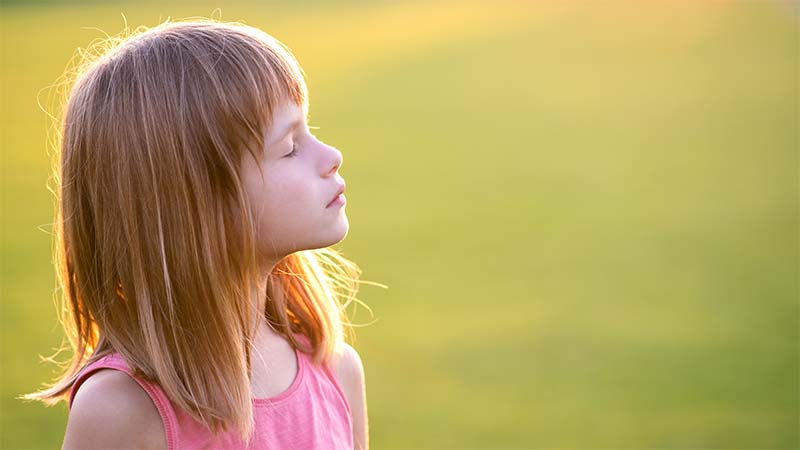 Child Practices Mindfulness Breathing